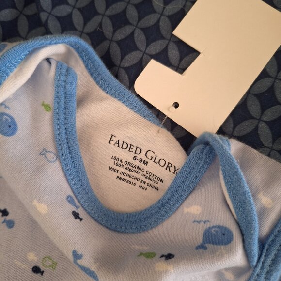 whale onesie faded glory 6-9 months - Picture 6 of 6